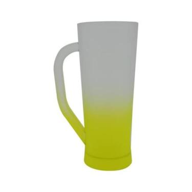 Imagem de Caneca de Chopp Acrilico degradê Slim amarela - 430ml - Sil