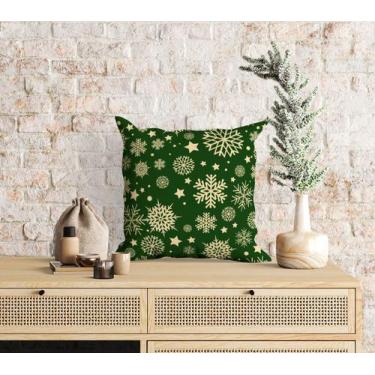 Imagem de Almofada com enchimento Flocos de Neve Verde - Core Decore