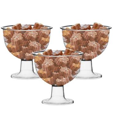 Imagem de Kit C/ 3 Tigela Fruteira para Buffet Acrílico Crystal 1,4L - 3T