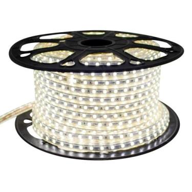 Imagem de Fita Mangueira Led 5050 Branco Frio 110v 7m + Adaptador - k1mstore