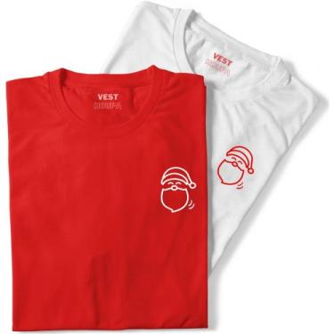 Imagem de Kit 2 Camisetas Casal Familia PAPAI NOEL Natal Gospel - Vest Houpa, 1 