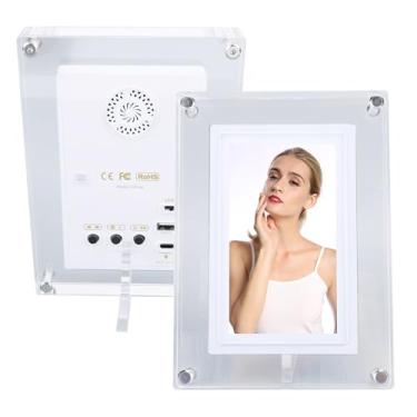 Imagem de Porta-retratos Digital, Porta-retratos Colorido Em Acrílico Com Rotação Automática de 5 Polegadas, Resolução 854x480, Memória Integrada de 4 GB, 1500mAh.