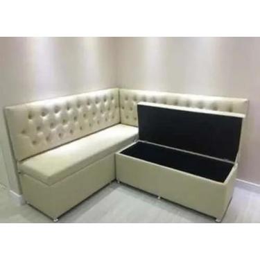 Imagem de Conjunto Canto Alemão Baú encosto Captone Suede (1,50x1,50) - Genki Ke