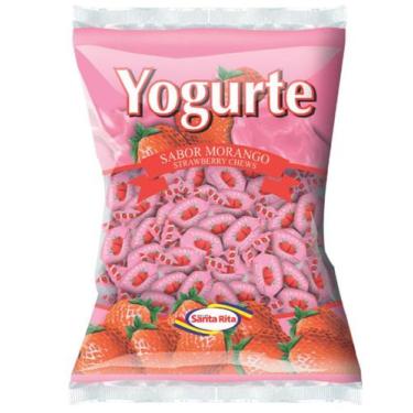 Imagem de Bala de Yogurte de Morango 600g -  Santa Rita - Balas Santa Rita