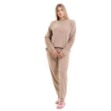 Imagem de Pijama De Inverno Plush Quentinho Pelinhos Tecido Mantinha Frio Invern