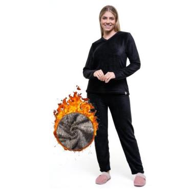 Imagem de Pijama De Inverno Plush Quentinho Pelinhos Tecido Mantinha Frio Invern