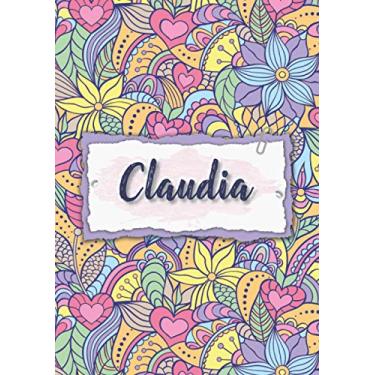 Imagem de Claudia: Notebook A5 | Personalized name Claudia | Birthday gift for women, girl, mom, sister, daughter ... | Design : floral | 120 lined pages journal, small size A5 (5.83 x 8.27 inches)
