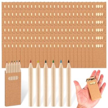 Imagem de Faccito 150 mini lápis de cor de desenho para crianças de 8,9 cm, portátil, gordura, 6 lápis de cor diferente em massa, lápis de colorir pré-afiados para crianças, pintura de sala de aula, material