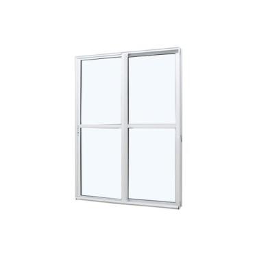 Imagem de Porta de Correr em Alumínio Branco Duraline Fix 210x150x8,2cm 2 Folhas