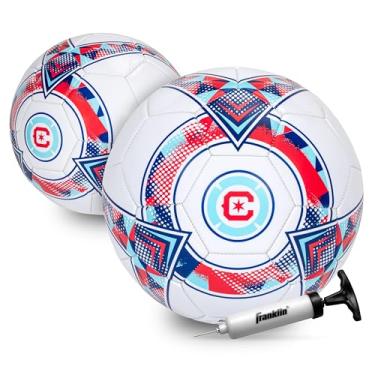 Imagem de Bola de futebol Franklin Sport MLS Chicago Fire - Bola de futebol tamanho 5 oficial - Tamanho regulamentado + bola de futebol com peso para crianças + adultos - Bola de futebol para meninos + meninas