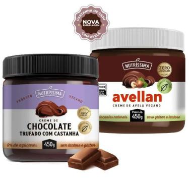 Imagem de Kit Creme de Avelã Vegano  Chocolate Trufado Nutríssima 450g