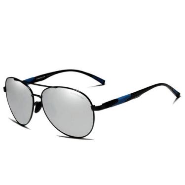 Imagem de Óculos de Sol Masculino Classico Aviador Militar Kingseven Polarizados