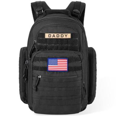 Imagem de Mochila de Fraldas Militar SHARKMOUTH - Design Molle para Mães e Pais
