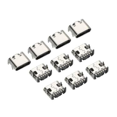 Imagem de PATIKIL Conector USB 3.1 tipo C 6 pinos soquete fêmea 90 graus 7 x 9 x 4,1 mm para placas de circuito, placa PCB, dispositivos digitais, pacote com 20