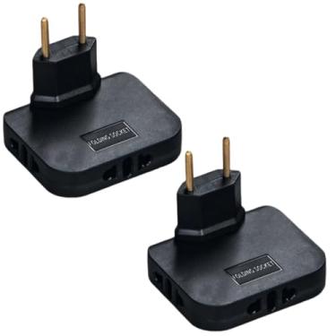 Imagem de Kit 2 Adaptador Articulado Dobrável Tomada Universal 10A Benjamin Plug 3 Saidas Bivolt 110/220v (Preto)