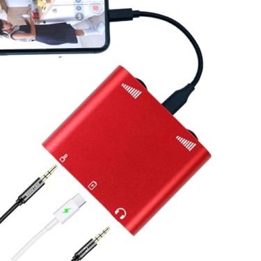 Imagem de Streaming de vídeo, equipamento de streaming Twitch com porta de carregamento, adaptador de Lightning para áudio/microfone, monitoramento em tempo real e som estéreo, compatível com iPhone/Android/PC