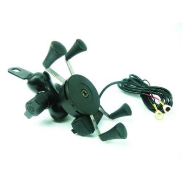 Imagem de Suporte Com Carregador Usb Para Celular Gps Moto Universal - Stallion