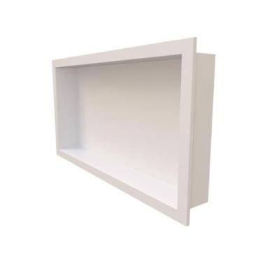 Imagem de Nicho Porta Papel Higiênico Papeleira Embutir de Parede Suporte Preto 