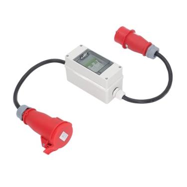 Imagem de Adaptador CEE, Aderência à Mão Emborrachada, Classificação IP44, UV e Resistente Ao Impacto, 5pin 16A Male para Fêmea Adaptador de Energia CEE Com Disjuntor de 400V 16A 3p, para