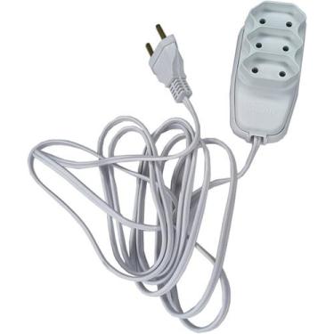 Imagem de Extensão eletrica 10A 2,5 metros com 3 Tomada de 2 pinos Ilumi CorBran