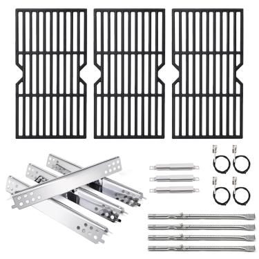 Imagem de Adviace Peças de reposição para churrasqueira Charbroil 463433016 463432215 4 queimadores a gás, grelhas e queimador e Igniter, escudo térmico e tubos de transporte para churrasqueira Char-Broil