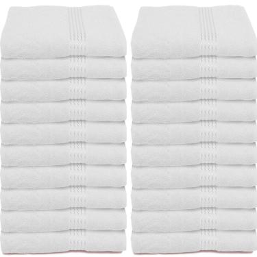 Imagem de Kit 20 Toalhas de Banho Salão Hotel Hospitalar 100% Algodão Branca Dohler