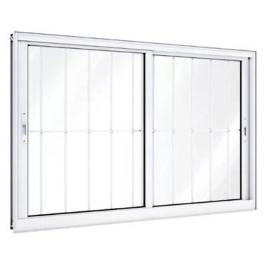 Imagem de Vitro 2 Folhas Móveis C/Grade 1.20x1.20 Branco L.25 - RV PORTAS E JANE