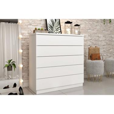 Imagem de Cômoda Juvenil Premium c/ 5 Gavetas Neve - Tcil Móveis