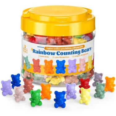 Imagem de Conjunto Counting Bears XINHUIDALSQ Rainbow de 200 para crianças a par