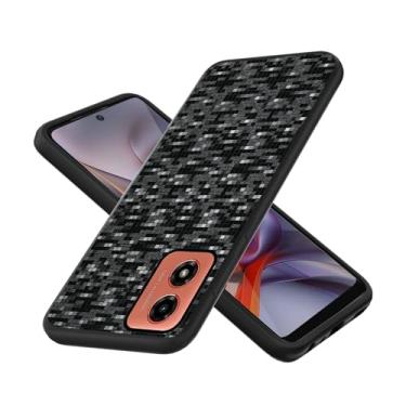 Imagem de Capa compatível com Motorola Moto G04 / G24 / E14 / G04S capa de telefone TPU silicone macio 3D mudança reflexiva superfície fosca preta