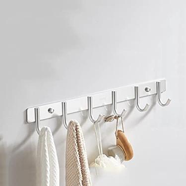 Imagem de Cabideiro montado na parede e cabide de alumínio espacial para pendurar chaves, casacos, chapéus, toalhas, suporte de metal multifuncional para banheiros, salas de estar e quartos, cabide montado na