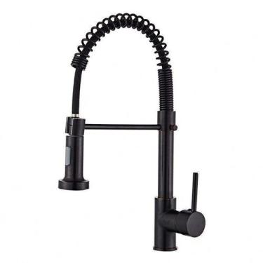 Imagem de Torneira Cozinha Gourmet Inox Luxo - oem, PRETO AGUA FRIA BANCADA