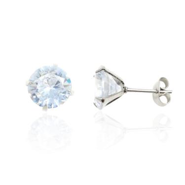 Imagem de Brinco Masculino de Zircônia 10mm Aço Inox Antialérgico