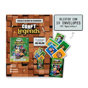 Imagem de Kit de 10 Envelopes (50 Figurinhas) Oficial Craft Legends Minecraft  E