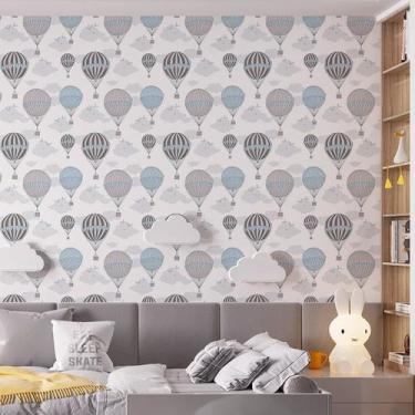 Imagem de Papel De Parede Adesivo Infantil Balão Azul - GH Papel de Parede, 2,3m