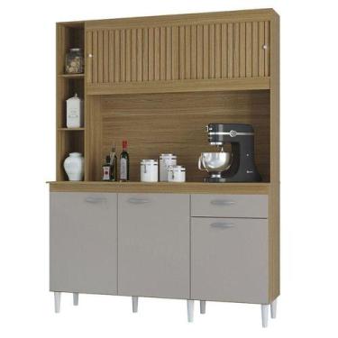 Imagem de Cozinha Kit Duda 140 Cm Damasco Ripado Off White- Poquema - POQUEMA MÓ