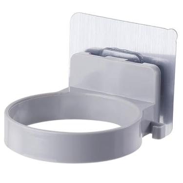 Imagem de Suporte de parede para secador de cabelo, prateleira anti-impacto para banheiro, vestiário, prateleiras para banheiro, cinza, 01