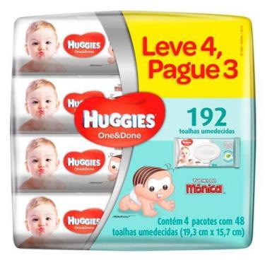 Imagem de Kit Lenços Umedecidos Huggies One Done 4 Unidades