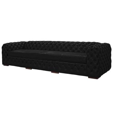 Imagem de Sofá 4 Lugares Astúria 260cm Couro Natural Preto Fosco