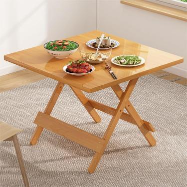 Imagem de Mesa De Jantar Moderna, Mesa De Cozinha De Bambu, Mesa Dobrável Para Sala De Jantar, Mesa Para Pequenos Espaços, Mesa De Jantar De Folha Solta, One Color, 39.3 * 39.3 * 29.1IN/100 * 100 * 74CM