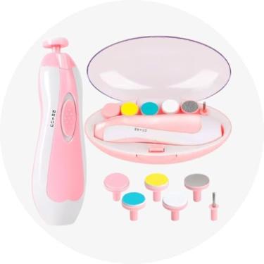 Imagem de Lixa de Unha Elétrica para Bebê - Com Luz LED, Silenciosa e Portátil - 6 Cabeças de Lixa Infantil Recém-Nascido - Aparador de Unha Seguro - Cortador de Unha Elétrico para Bebês e Crianças - Shop100 (Rosa)