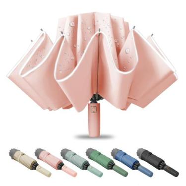 Imagem de Guarda-chuva Fogkey Compact Travel Reverse Dobrável Rosa
