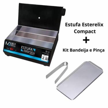 Imagem de Estufa Estelix Compact Bivolt Mega Bell Preta + Kit Bandeija e Pinça
