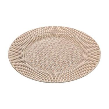 Imagem de Sousplat De Plástico Jogo Americano 33cm Textura De Rattan - Wolff