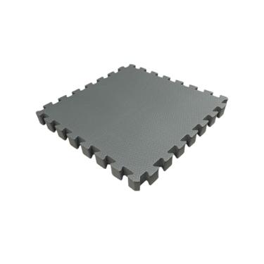 Imagem de Kit 8 Tapete Tatame Eva + Bordas de Acabamento Loja da Maria 50x50x4cm 40mm Cinza Escuro