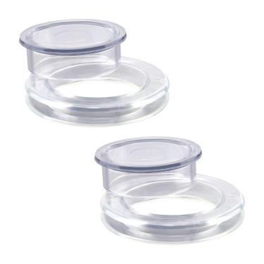 Imagem de Conjunto de 2 argolas AIEX de 2 polegadas, anel de buraco para mesa de pátio e conjunto de bonés de silicone transparente, incluindo 2 anéis e 2 alças