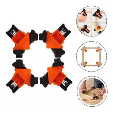 Imagem de Kit 4 Grampos De Canto Sargento Angular Marceneiro 90º Graus - Pen Tec