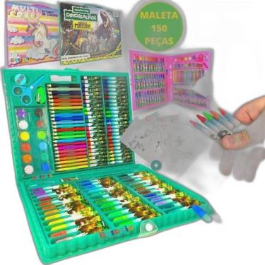 Imagem de Estojo Maleta Escolar Infantil 150 Pças + Desenho Pintura - Fun Game