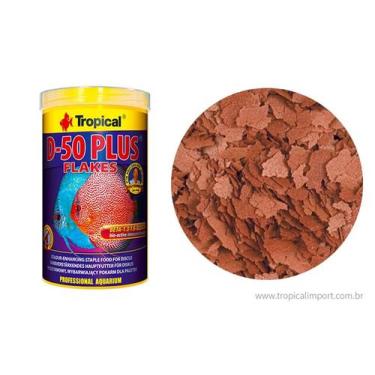 Imagem de Ração Peixes D-50 PLUS FLAKES - POTE 50G  -  TROPICAL