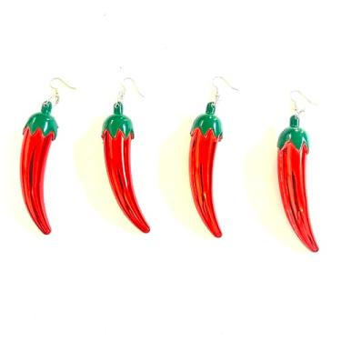 Imagem de YSPPF 12 peças de pingente de brinco de pimenta vermelha simulando o pingente de vegetais e alimentos acessórios decorativos